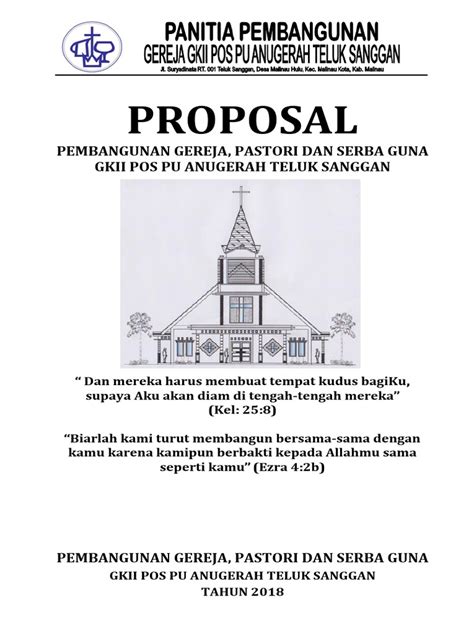 Pendahuluan contoh proposal bantuan dana pembangunan gereja